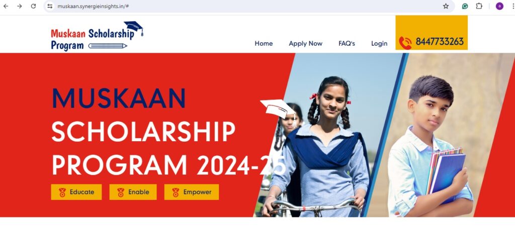 Application page for Valvoline scholarship 2024-25