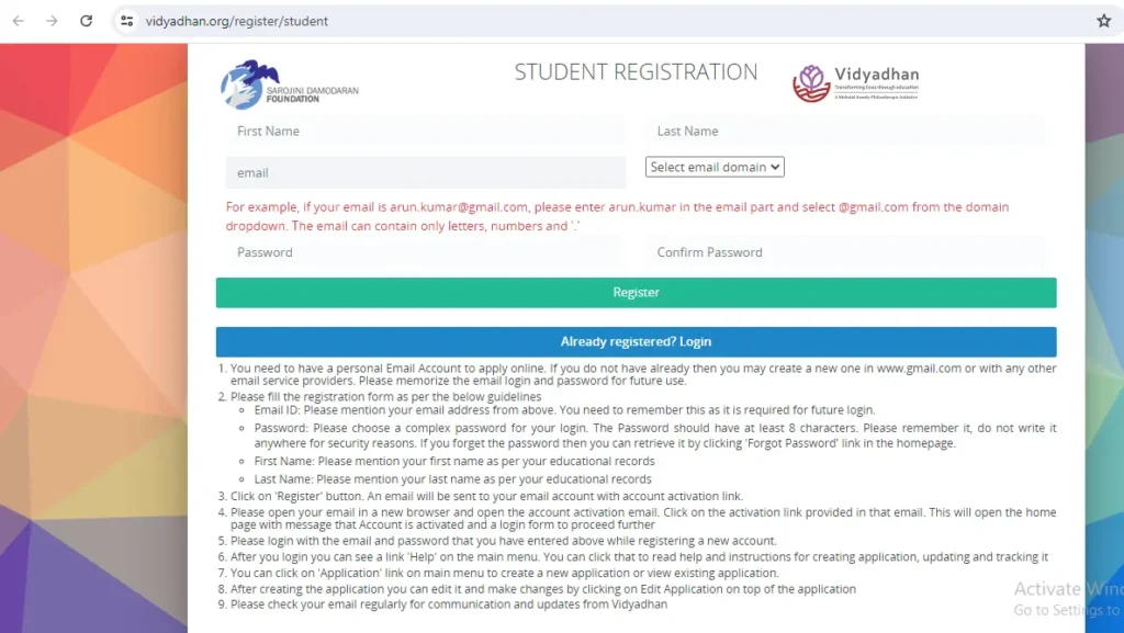 West Bengal VidyaDhan Scholarship registration