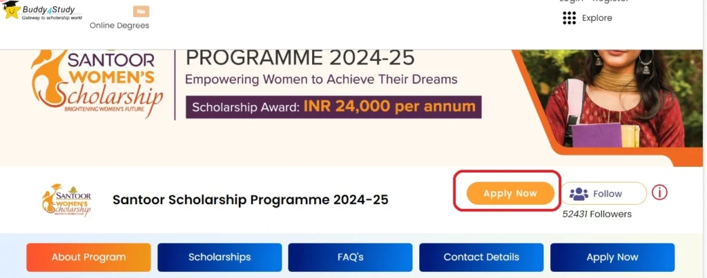Santoor scholarship application Buddy4study