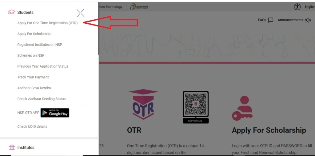 One time registration nsp