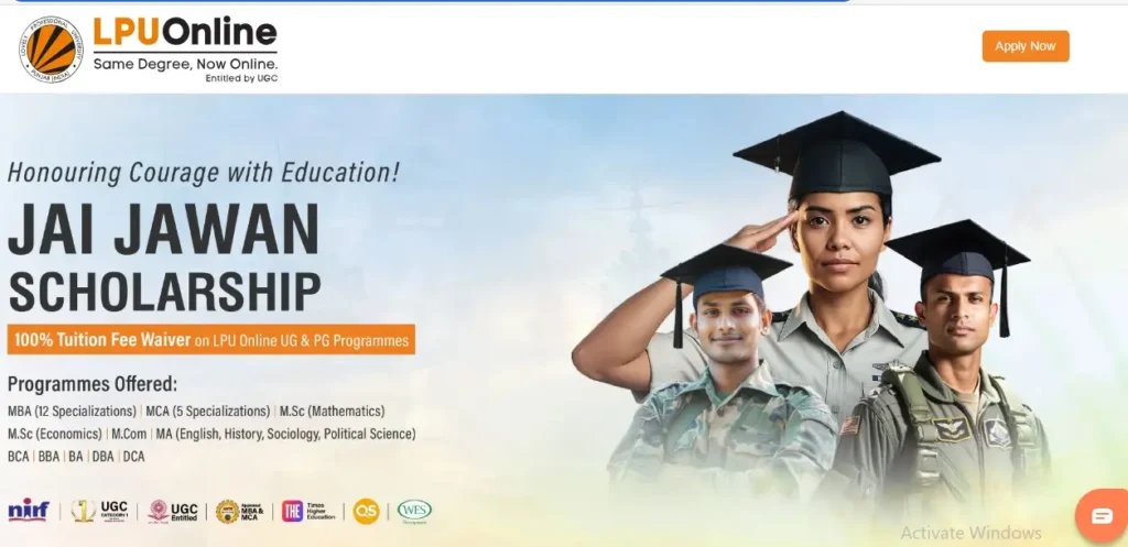LPU JAI JAWAN SCHOLARSHIP