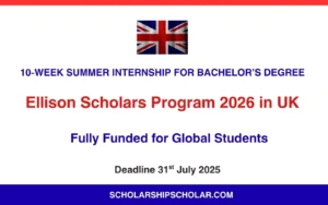Ellison Scholars Program 2026 in UK