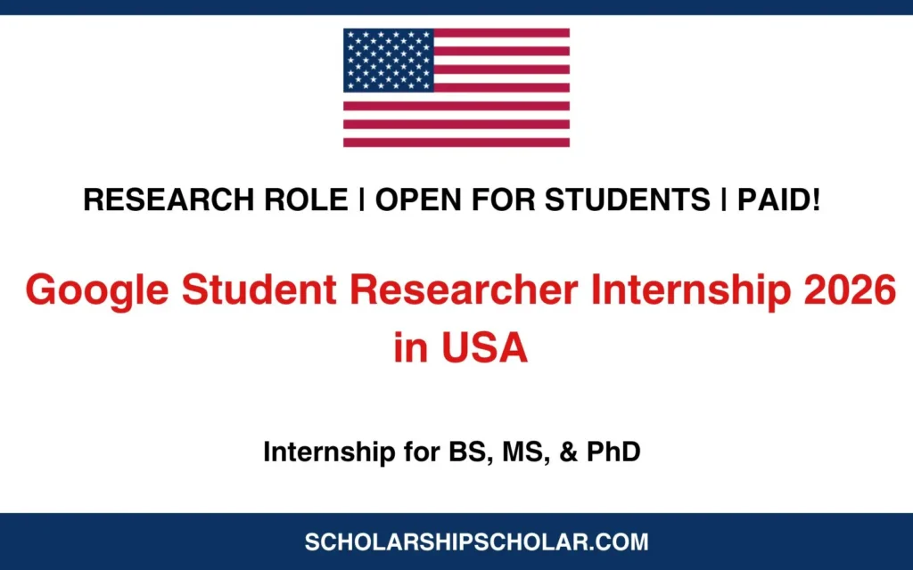 Google Student Researcher Internship 2026
in USA