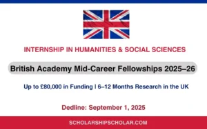 British Academy Mid-Career Fellowships 2025–26