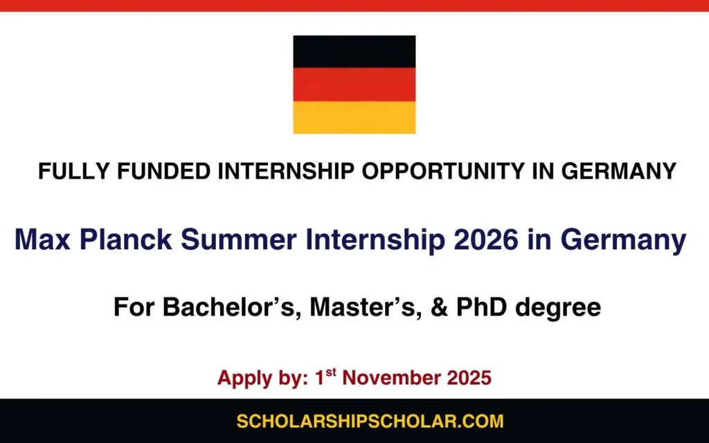 Max Planck Summer Internship 2026 in Germany