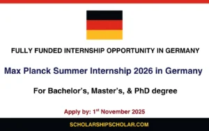 Max Planck Summer Internship 2026 in Germany