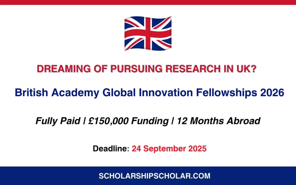 British Academy Global Innovation Fellowships 2026
