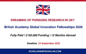 British Academy Global Innovation Fellowships 2026