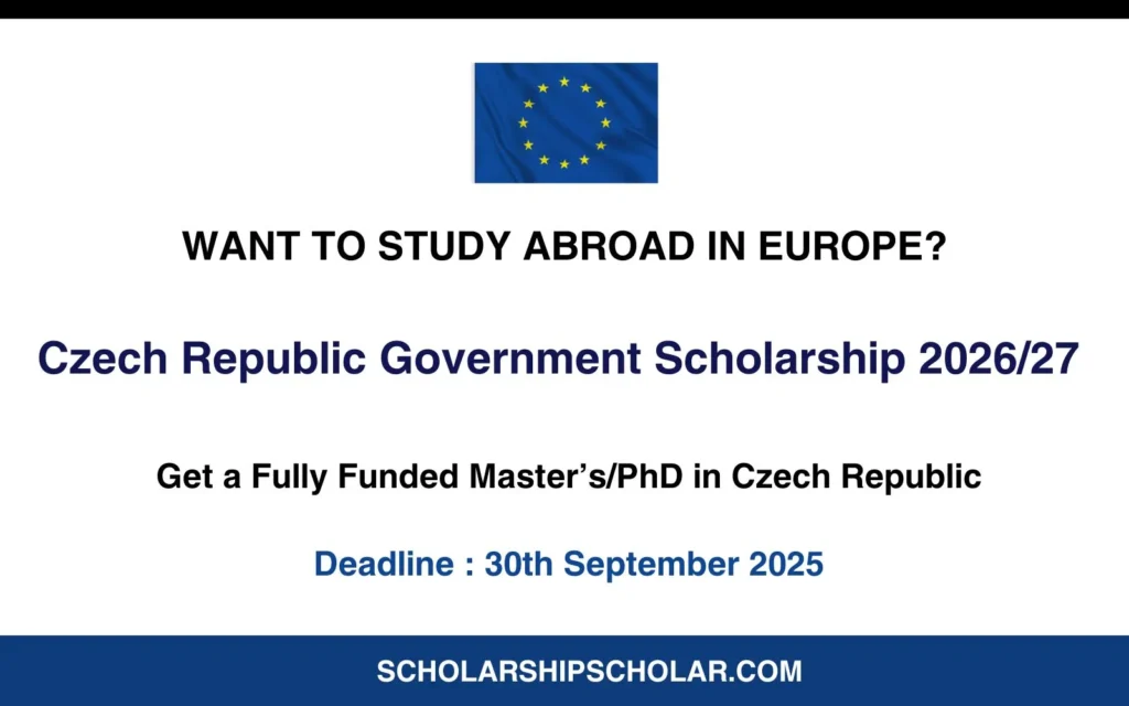 Czech Republic Government Scholarship 2026/27