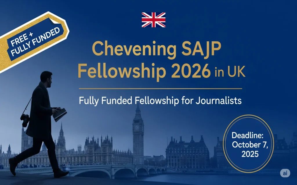 Chevening SAJP Fellowship 2026 in UK