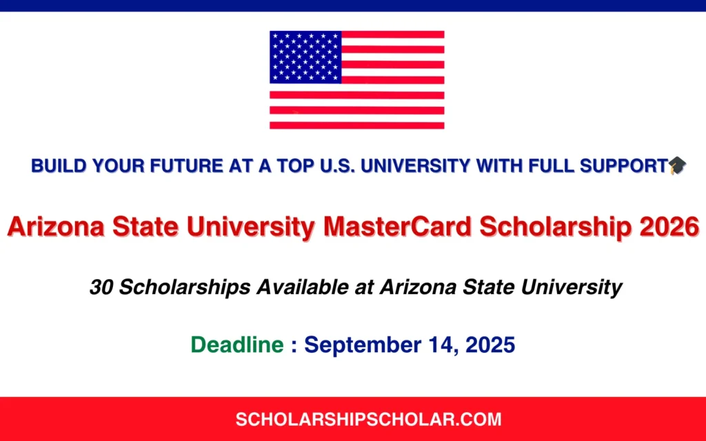 Arizona State University MasterCard Scholarship 2026