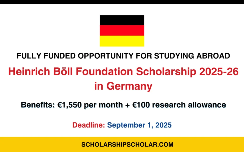 Heinrich Böll Foundation Scholarship 2025-26 