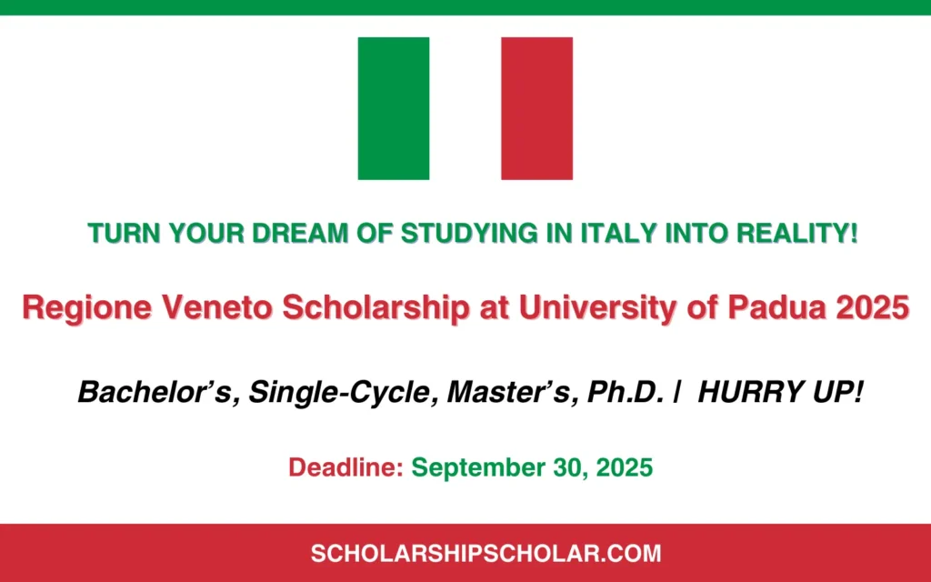Regione Veneto Scholarship at University of Padua 2025