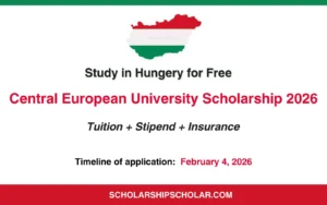 Central European University Scholarship 2026 in Hungary (Fully Funded)