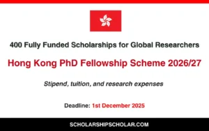 Hong Kong PhD Fellowship Scheme 2026/27