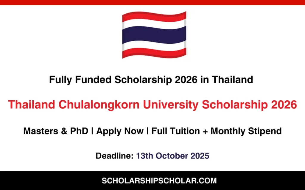Chulalongkorn University Scholarship 2026 