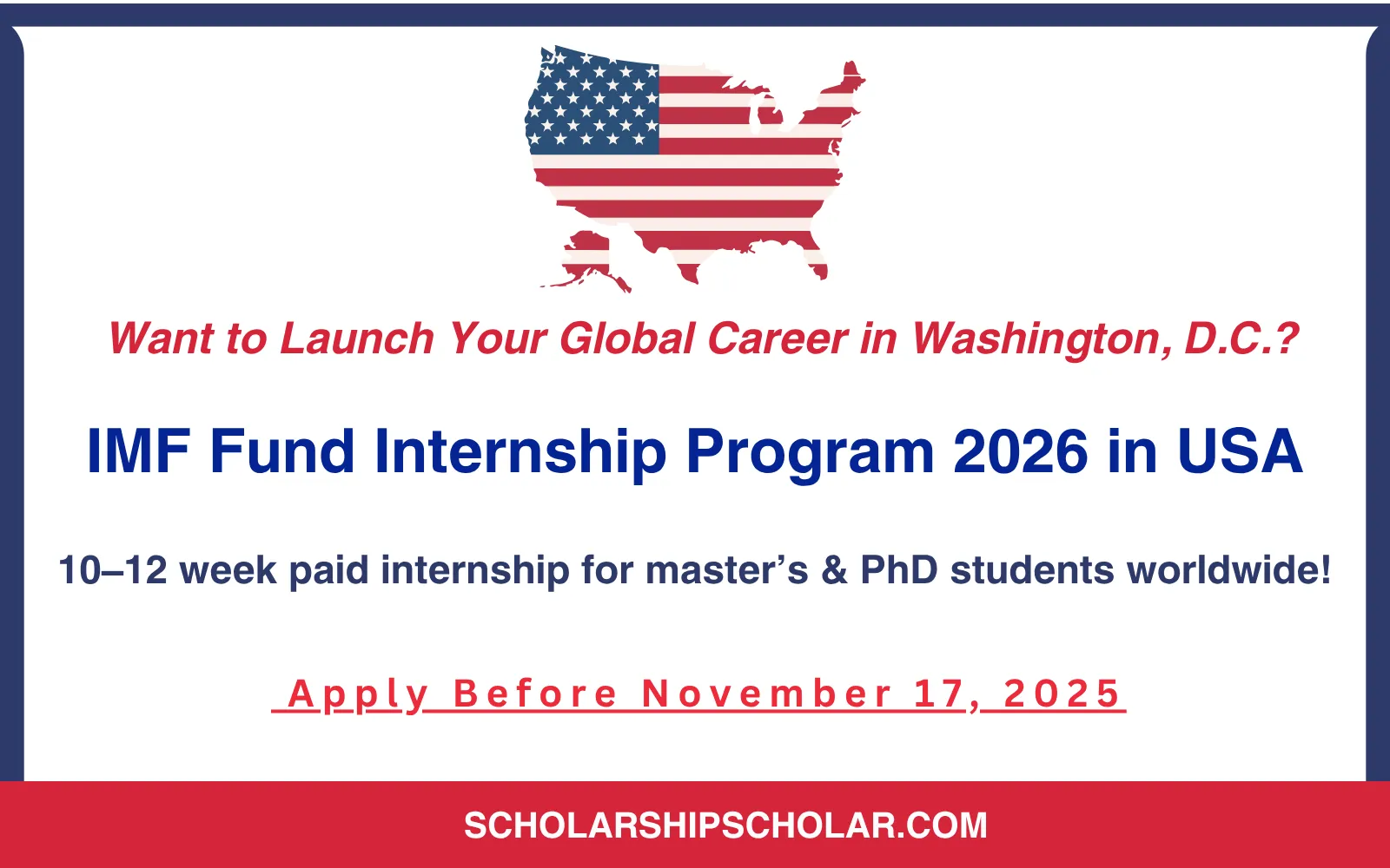 IMF Fund Internship Program 2026 in USA | Paid Internship