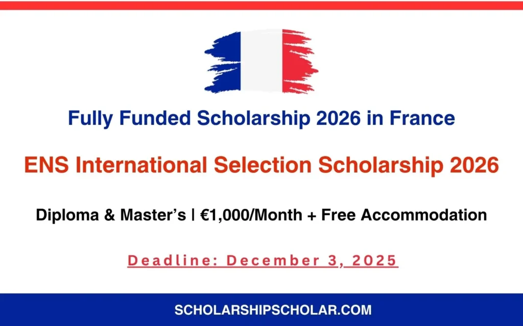 ENS International Selection Scholarship 2026