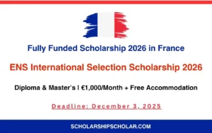 ENS International Selection Scholarship 2026