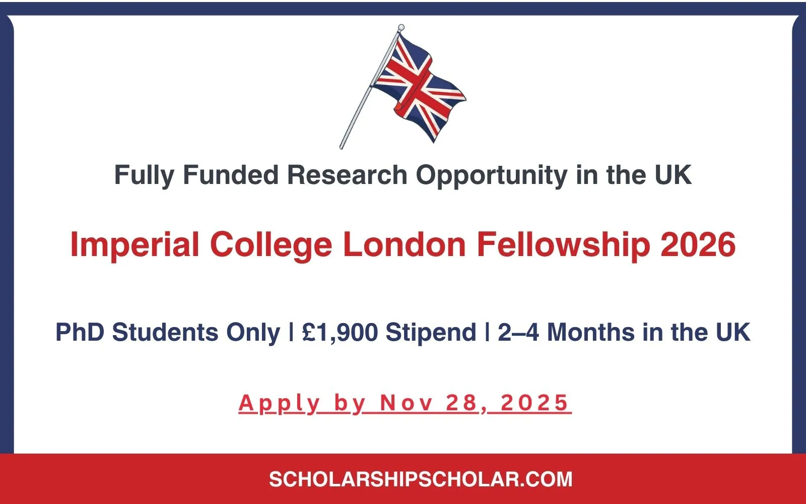 Imperial College London Global Development Fellowship 2026