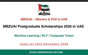 MBZUAI Postgraduate Scholarships 2026