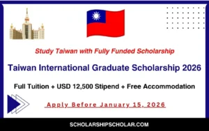 Taiwan International Graduate Scholarship 2026