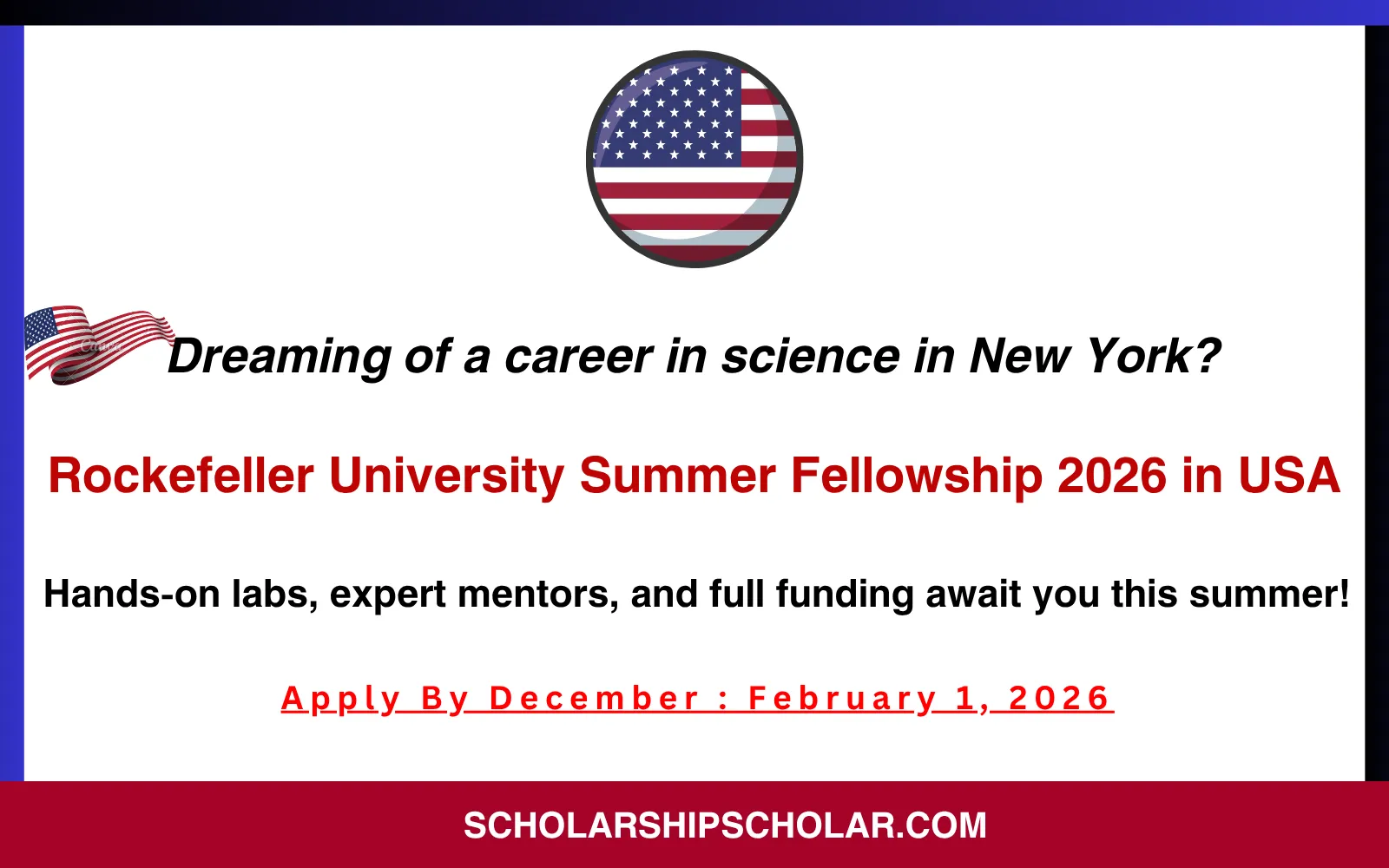 Rockefeller University Summer Fellowship 2026 in USA