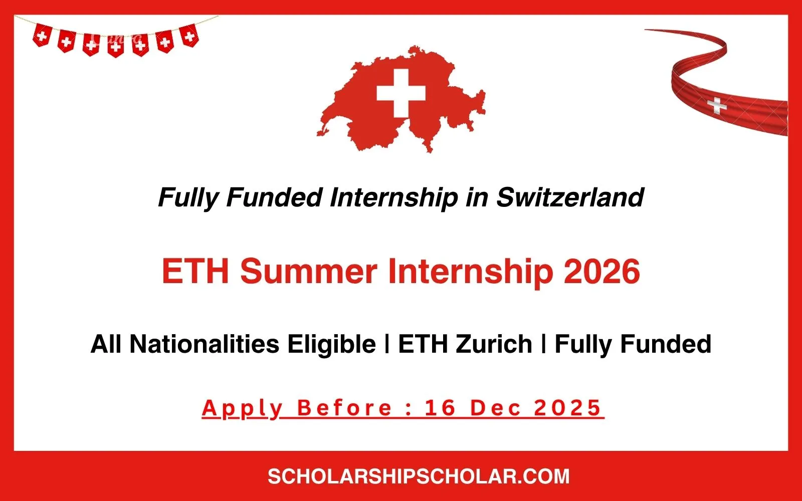ETH Summer Internship 2026 in Switzerland