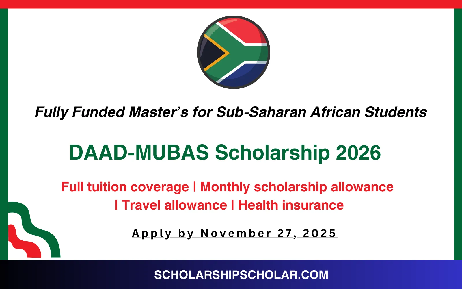 DAAD-MUBAS Scholarship 2026