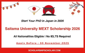 Saitama University MEXT Scholarship 2026
