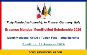 Erasmus Mundus MemBioMed Scholarship 2026