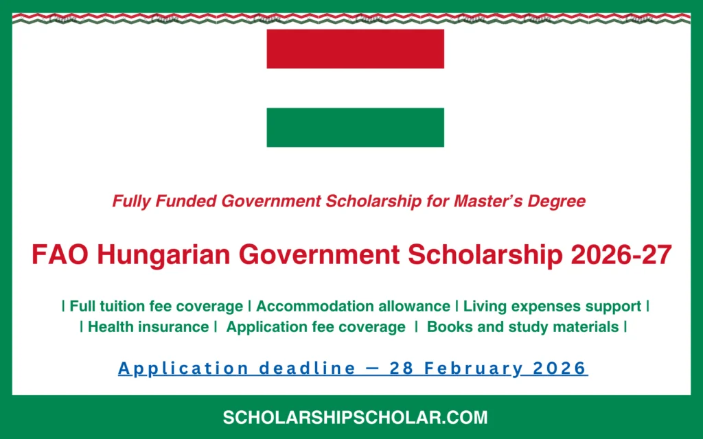 FAO Hungarian Government Scholarship 2026