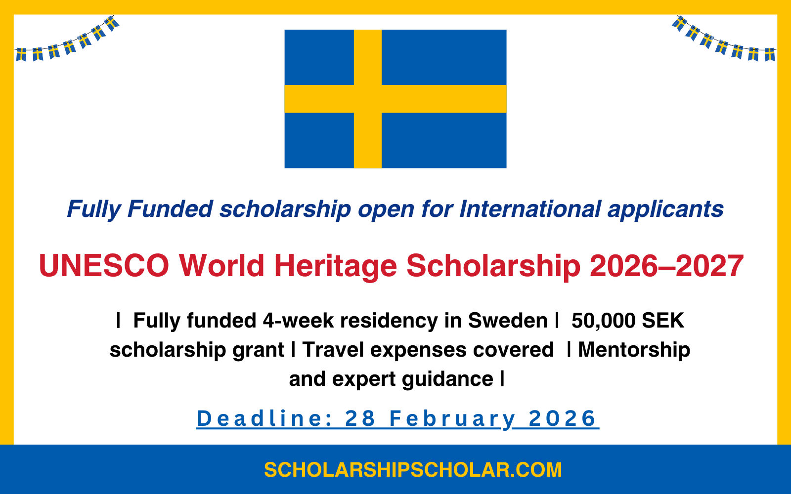 UNESCO World Heritage Scholarship 2026