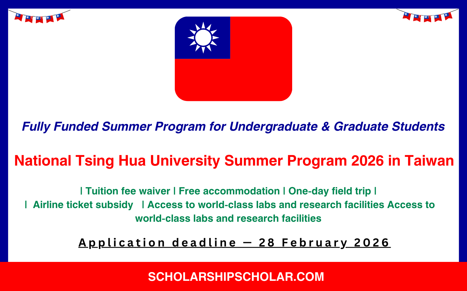 National Tsing Hua University Summer Program 2026