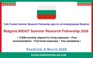 Bulgaria INSAIT Summer Research Fellowship 2026