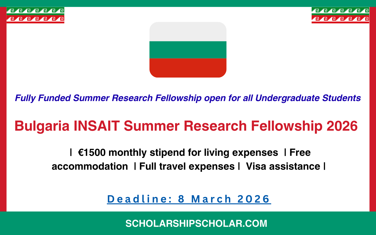 Bulgaria INSAIT Summer Research Fellowship 2026