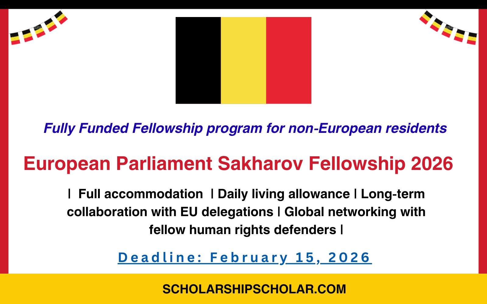 European Parliament Sakharov Fellowship 2026