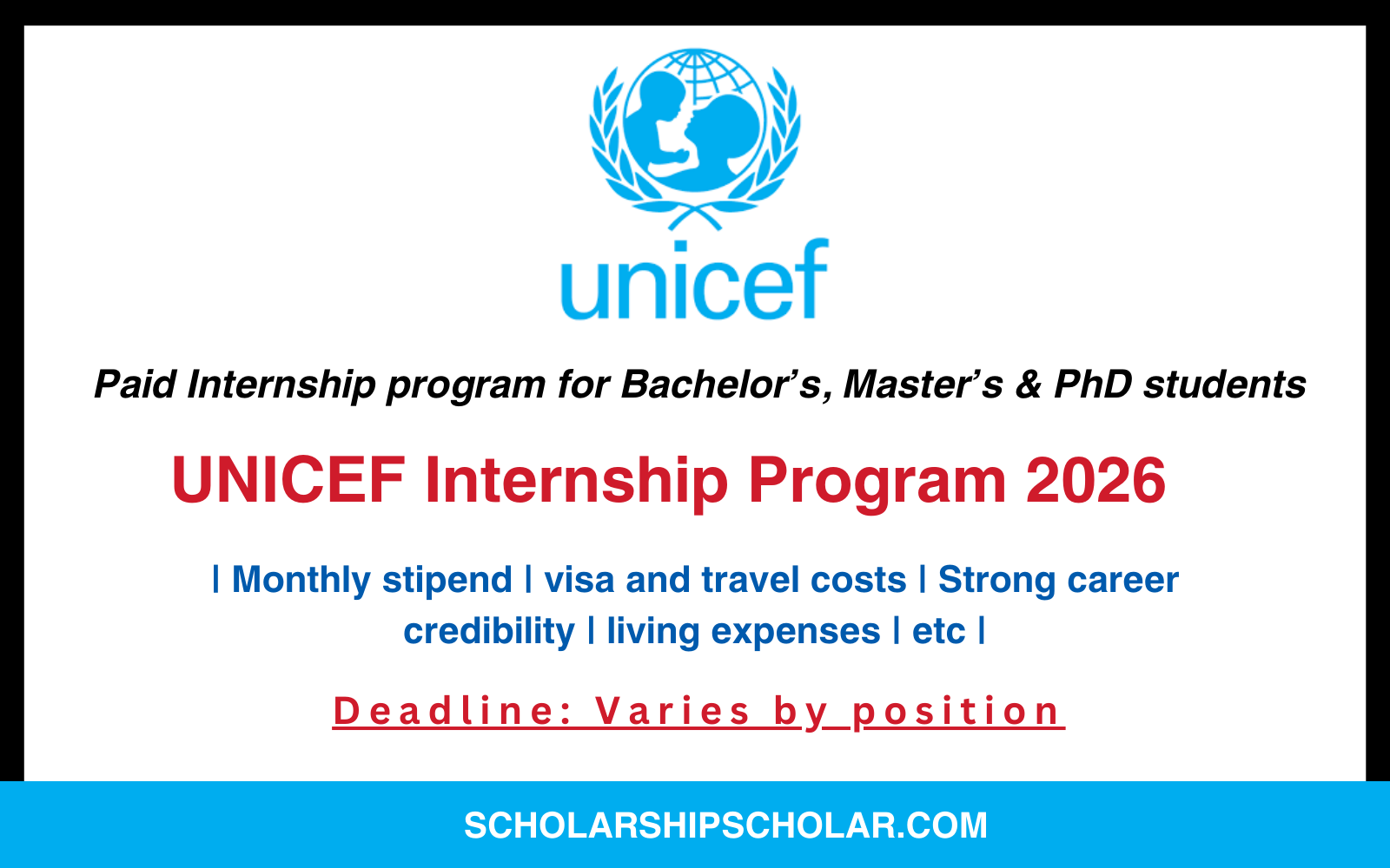 UNICEF Internship Program 2026