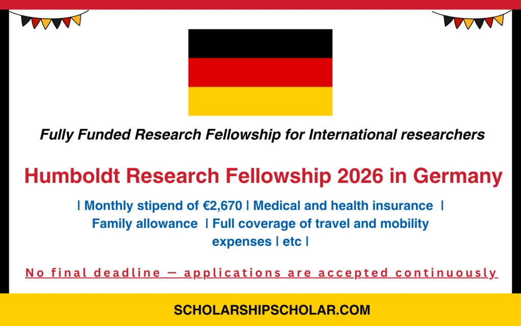 Humboldt Research Fellowship 2026 