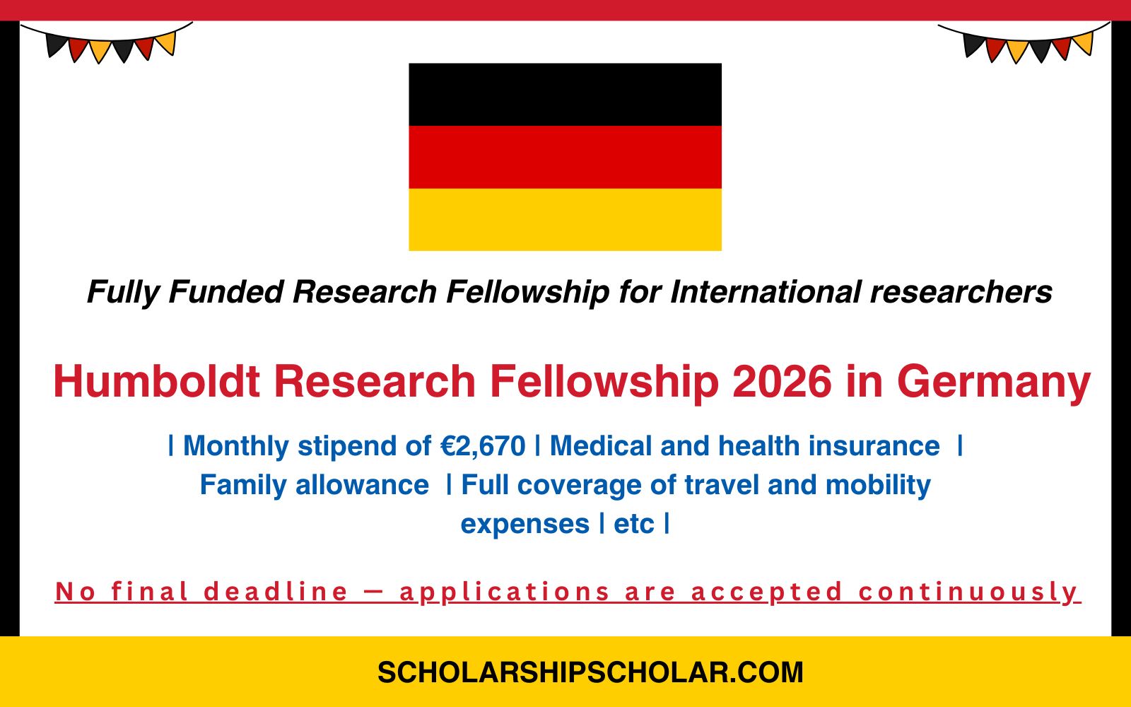 Humboldt Research Fellowship 2026