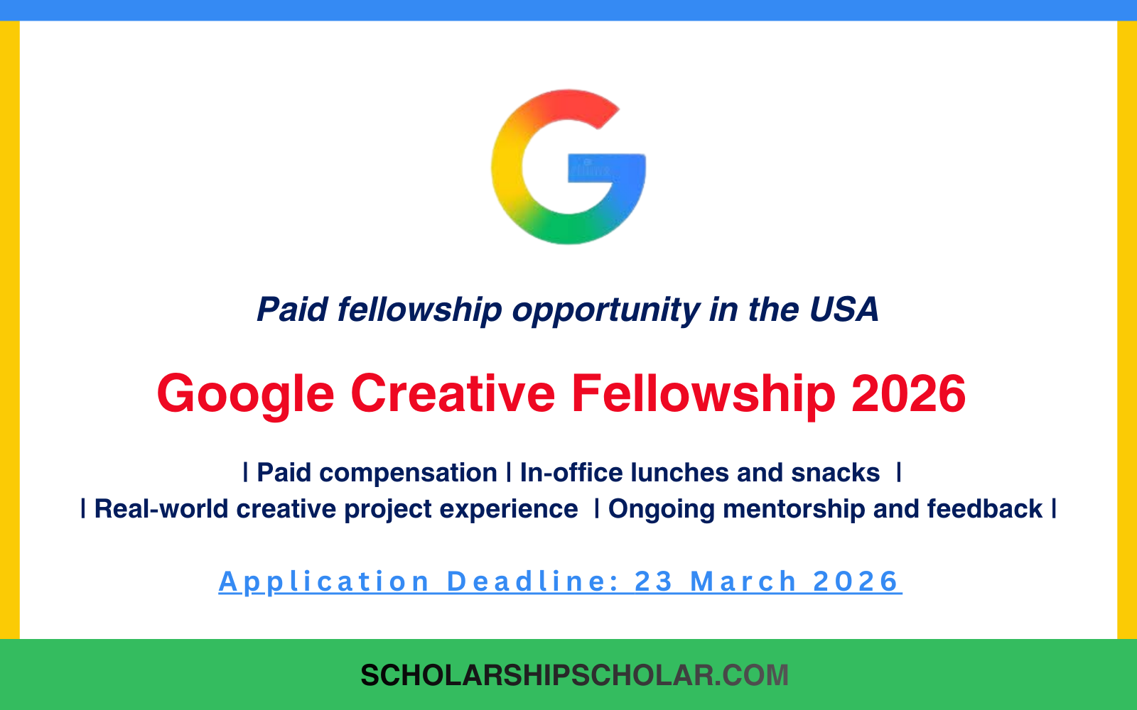 Google Creative Fellowship 2026