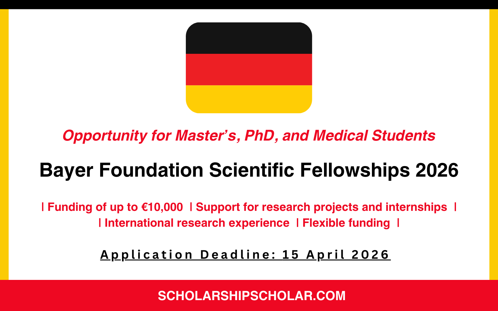 Bayer Foundation Scientific Fellowships 2026