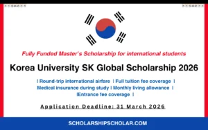Korea University SK Global Scholarship 2026