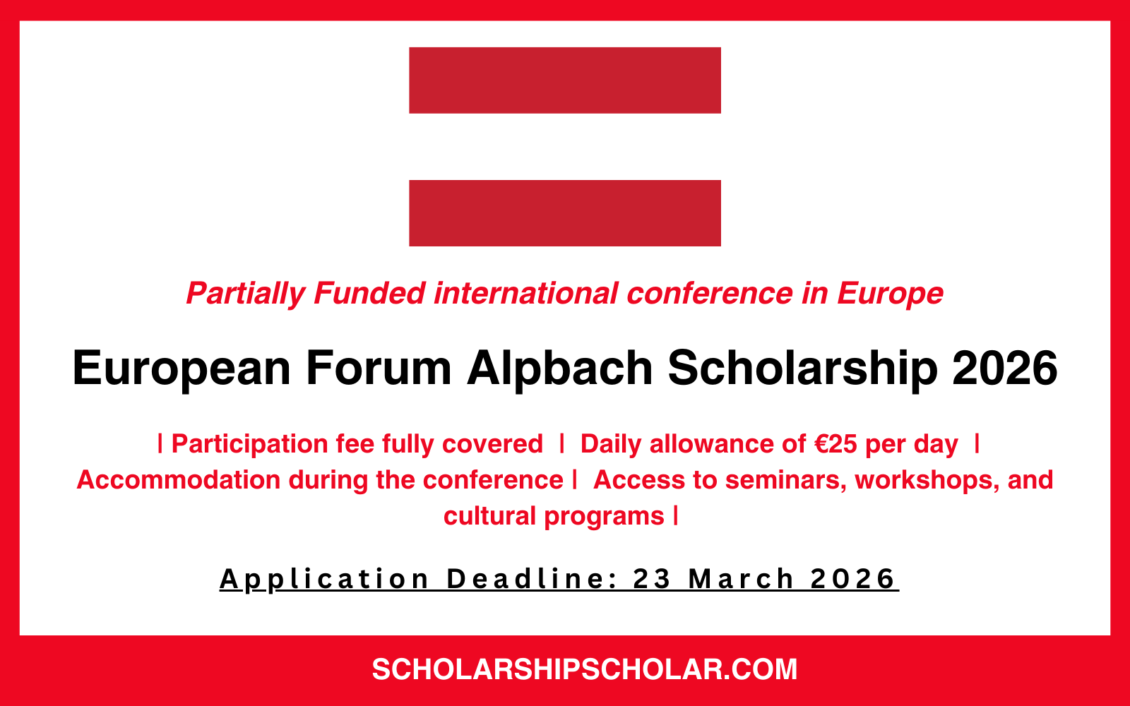 European Forum Alpbach Scholarship 2026