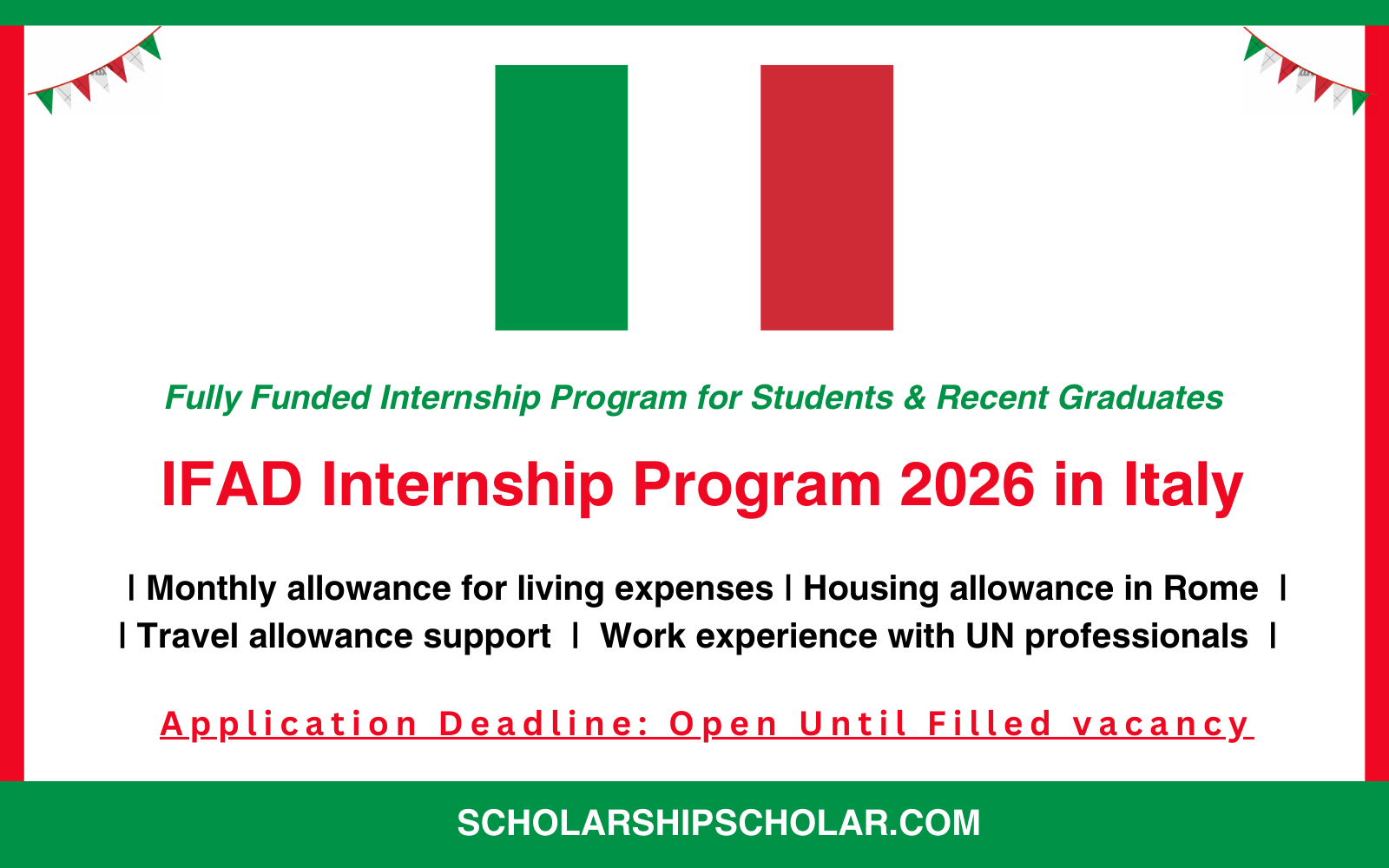 IFAD Internship Program 2026 in Italy